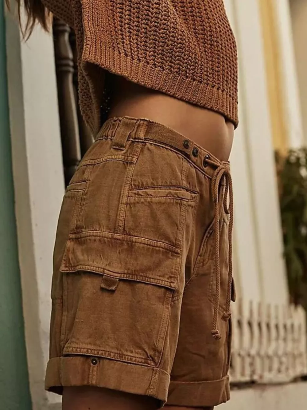 Drawstring Cargo Shorts, image 3