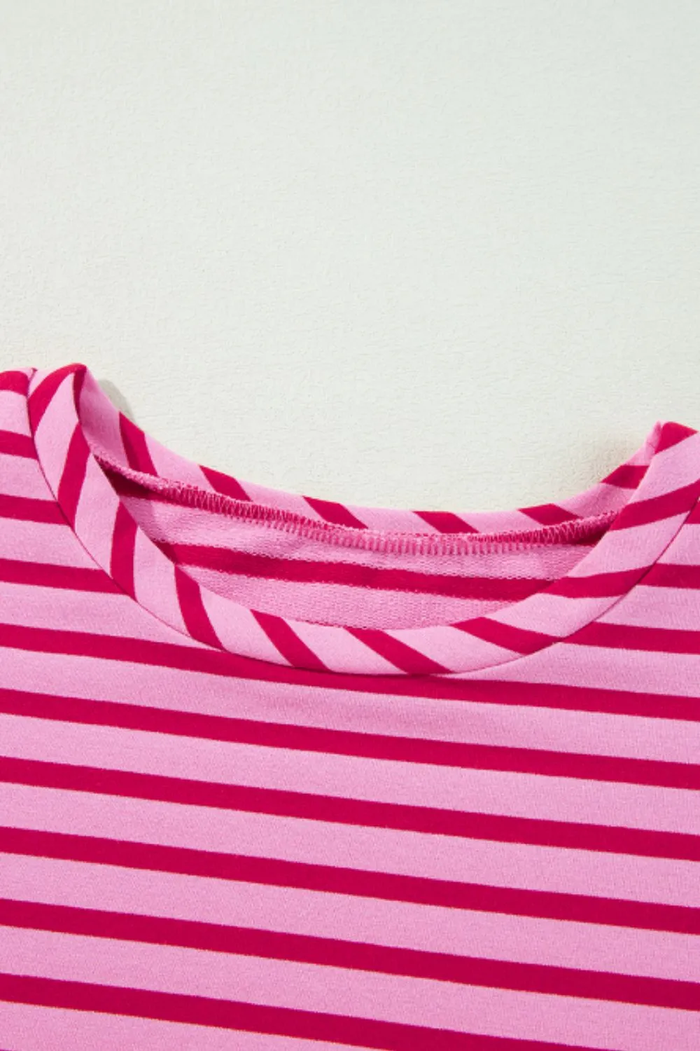 Striped Round Neck Long Sleeve Sweatshirt, image 4
