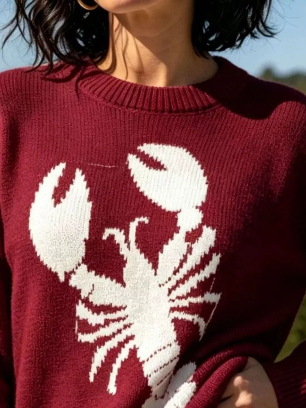 Lobster Graphic Crew Neck Sweater, image 10