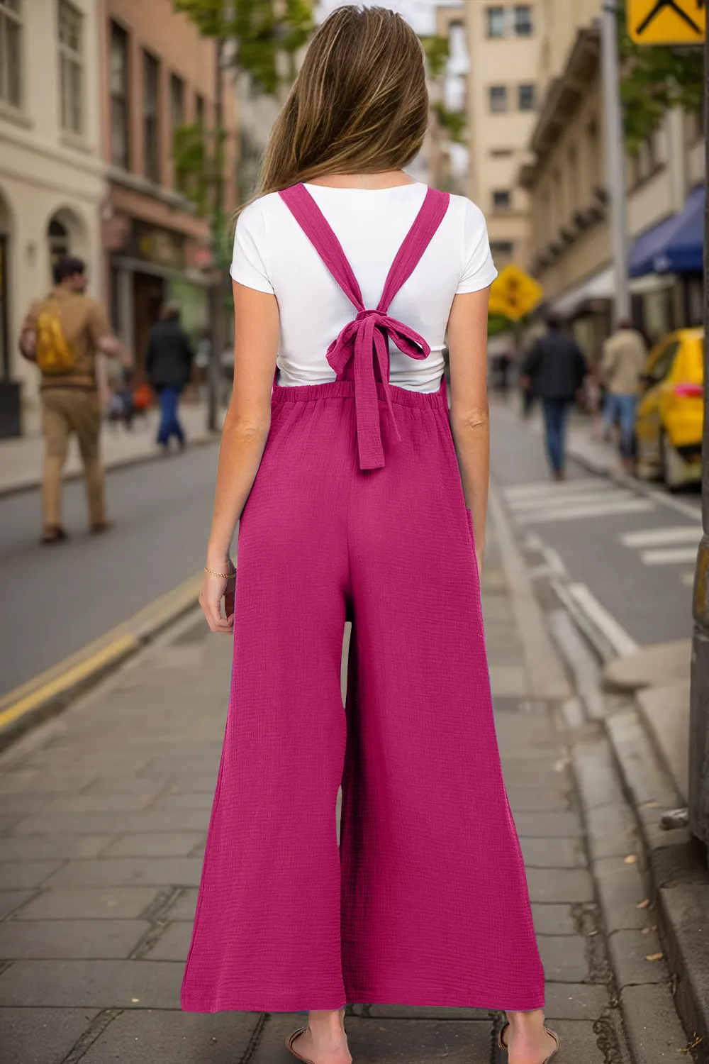 Full Size Wide Leg Overalls with Pockets, image 3
