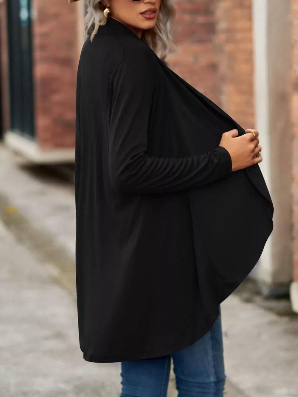 Open-Front Dropped Shoulder Cardigan, image 29