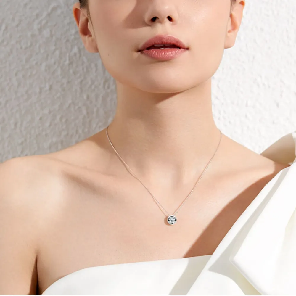 1 Carat Moissanite 925 Sterling Silver Necklace, image 4