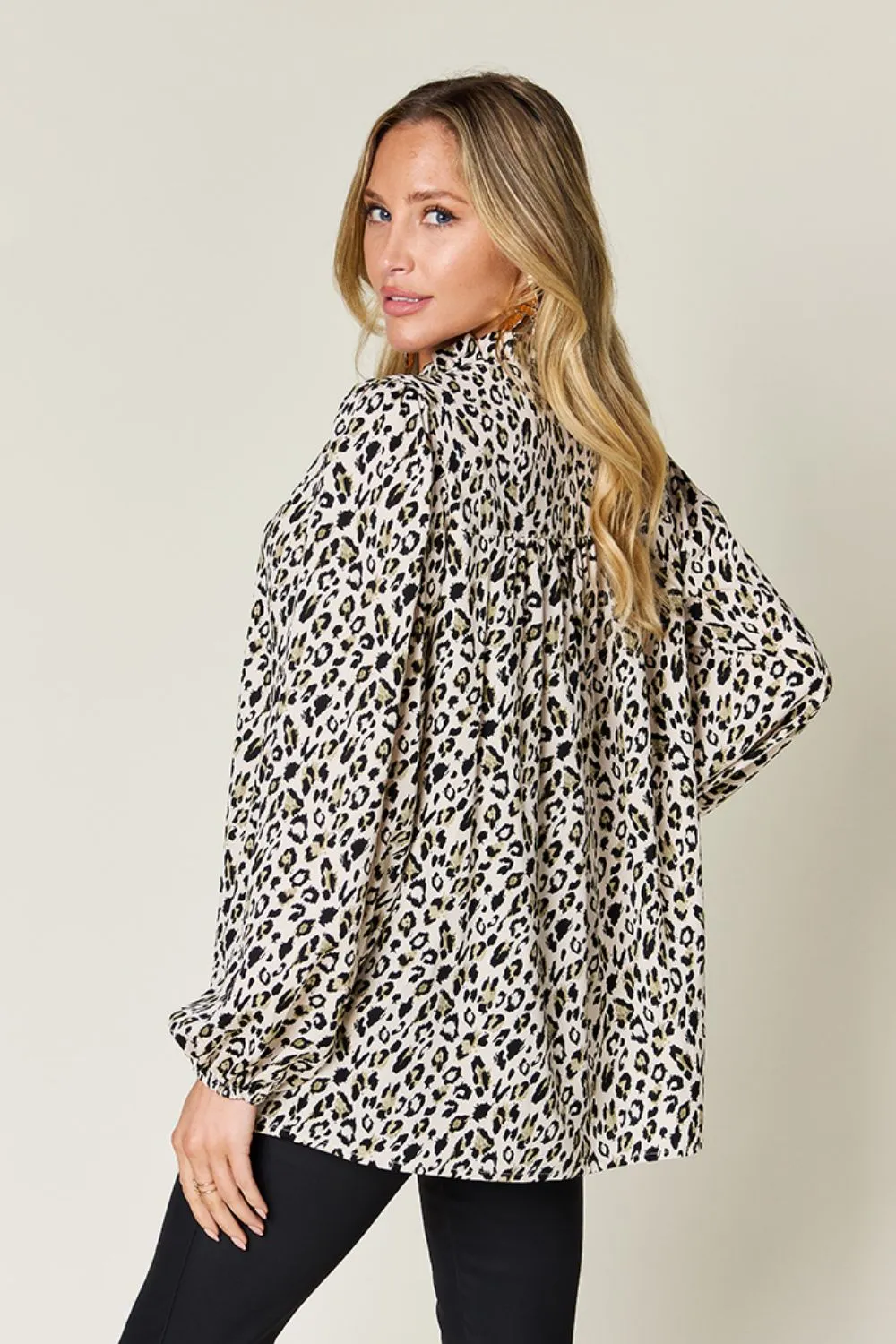 Full Size Leopard Long Sleeve Blouse, image 9