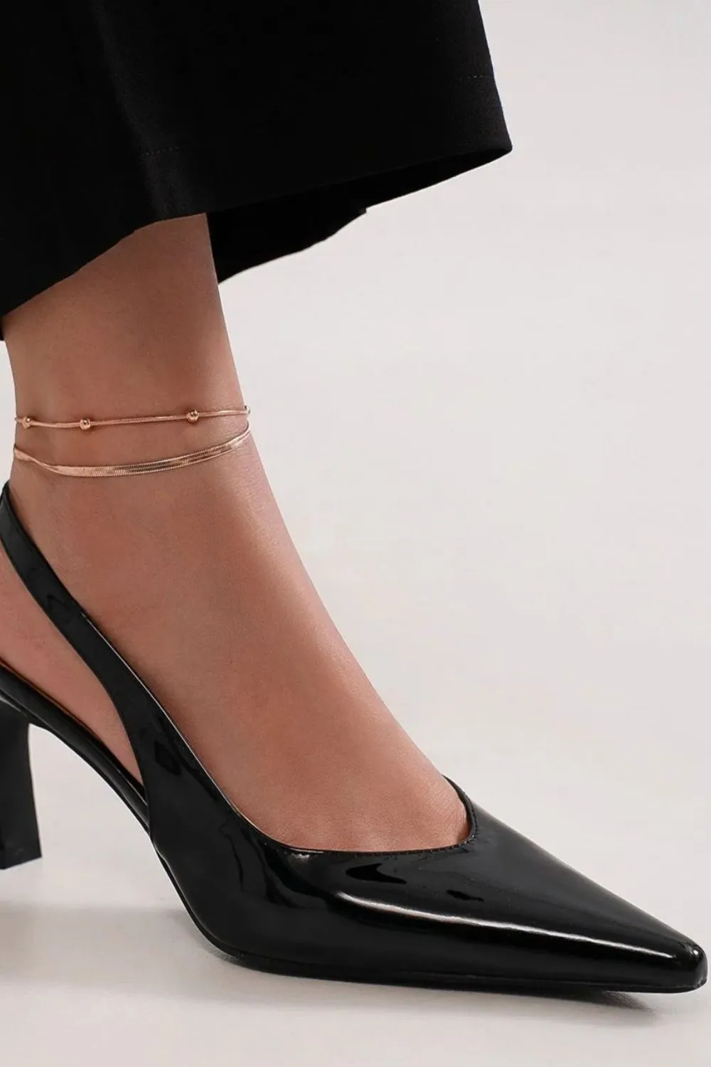 Faux Leather Point Toe Slingback Pumps, image 2