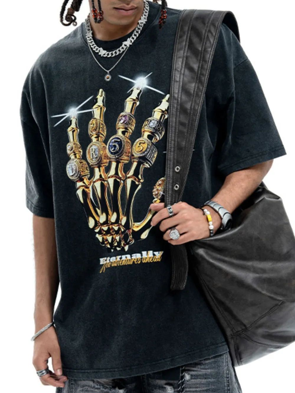 Men's Graphic Round Neck Short Sleeve T-Shirt, image 3