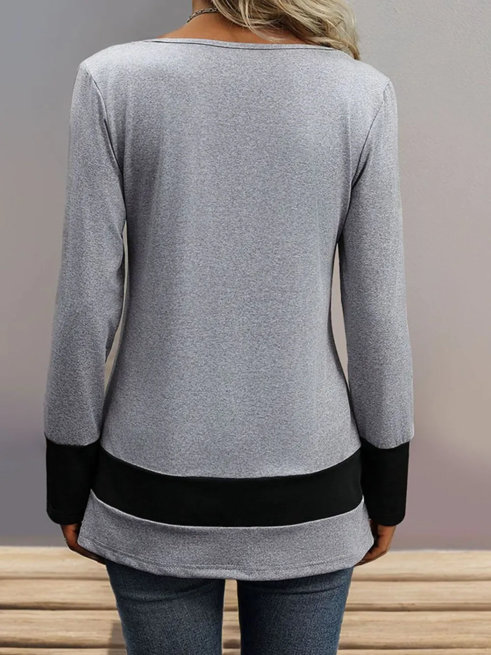 Contrast Long Sleeve T-Shirt, image 2