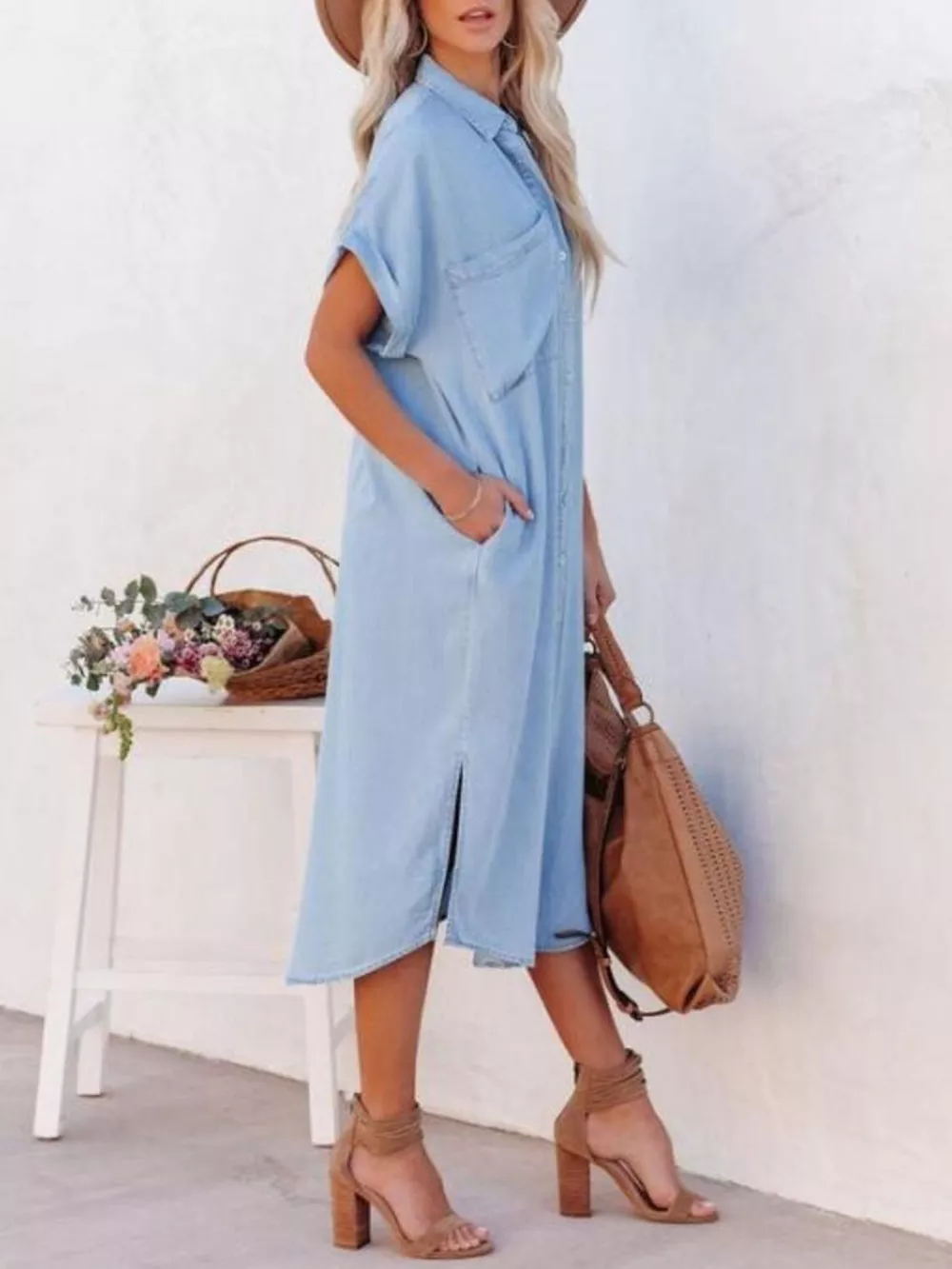 Casual Shirt Dress with Side Slits, image 5