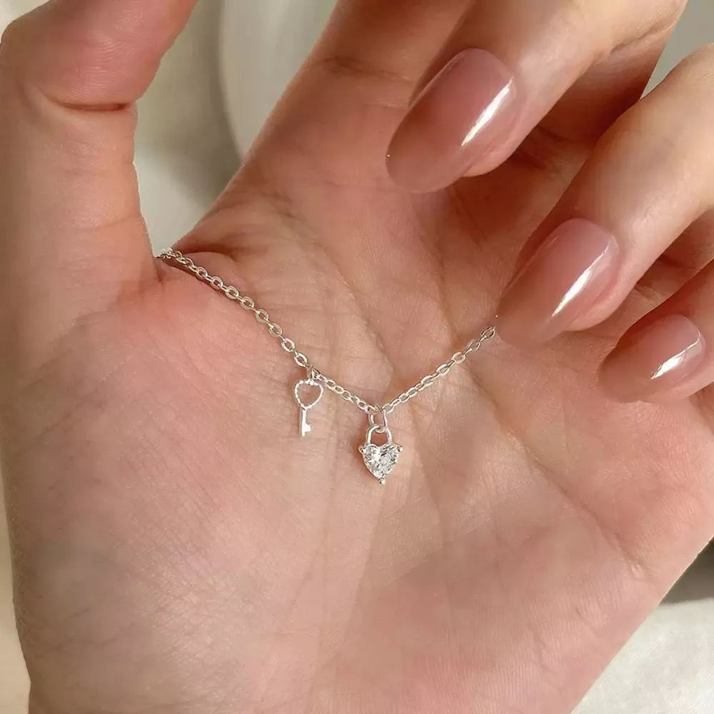 925 Sterling Silver Heart Necklace, image 5