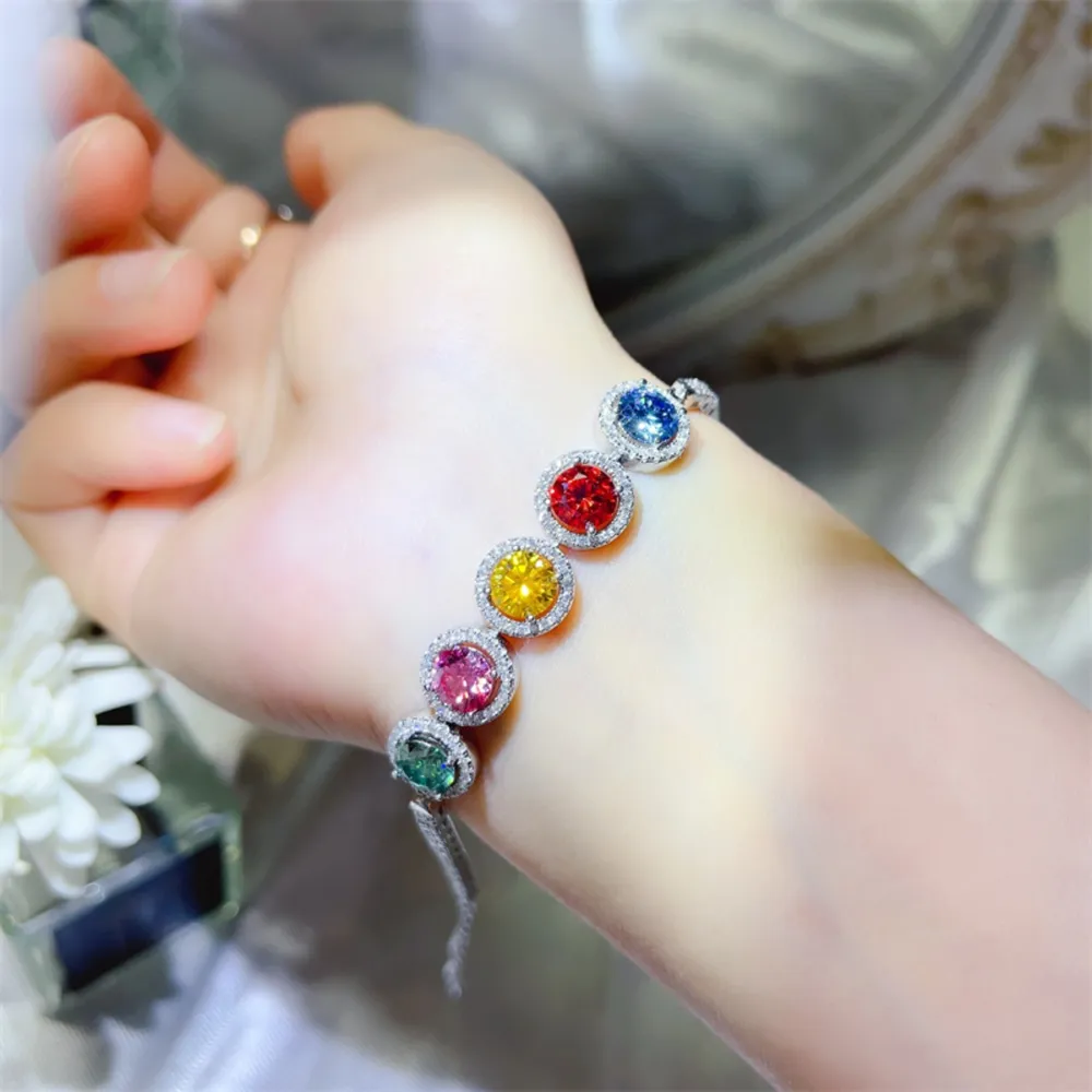 5 Carat 925 Sterling Silver Moissanite Bracelet, image 3