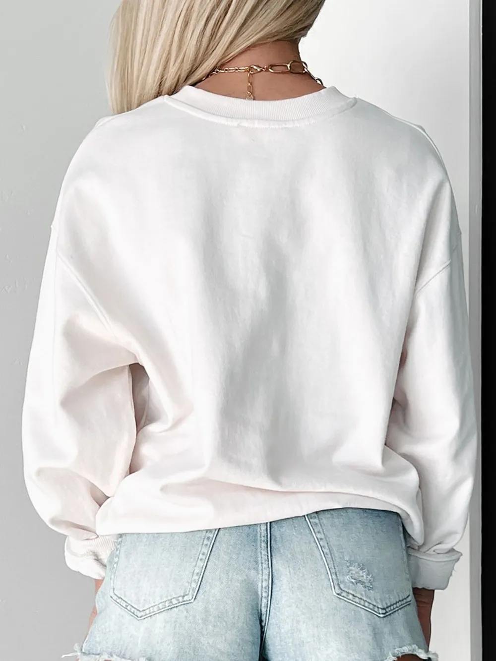 LUCKY Graphic Round Neck Long Sleeve Sweatshirt, image 4