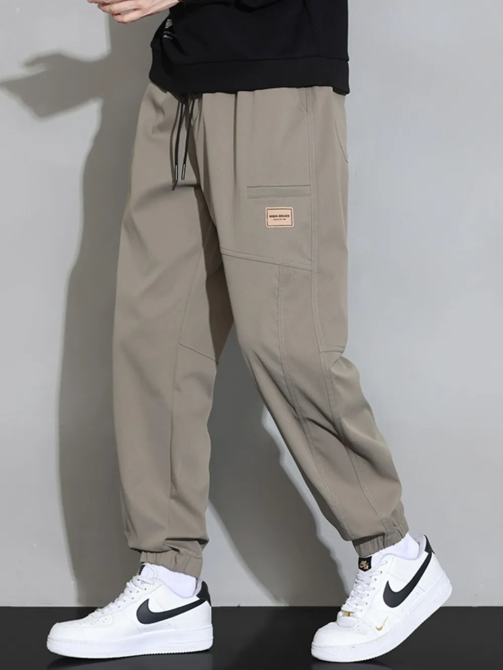 Men's Plus Size Drawstring Loose Fit Pants, image 3