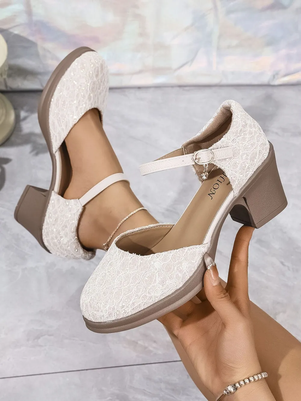 Round Toe Block Heels Pumps, image 5