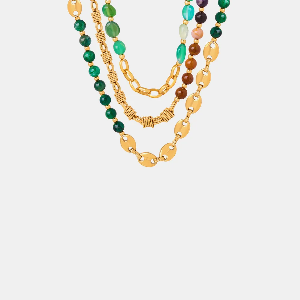 Beaded Titanium Steel Necklace, image 3