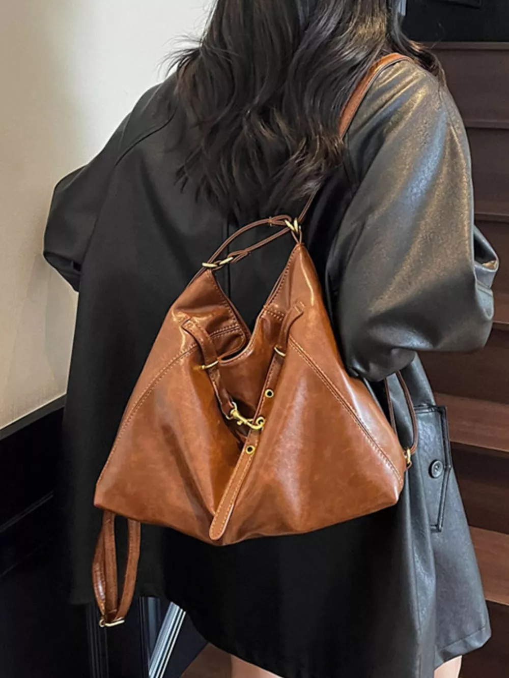 Vintage Style Leather Crossbody Bag, image 4