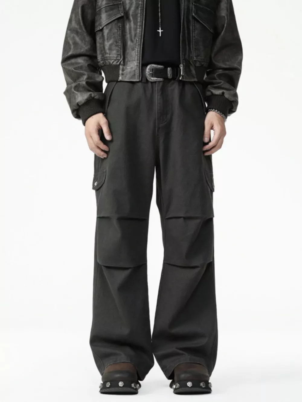 Men's Drawstring Wide Leg Pants, image 4