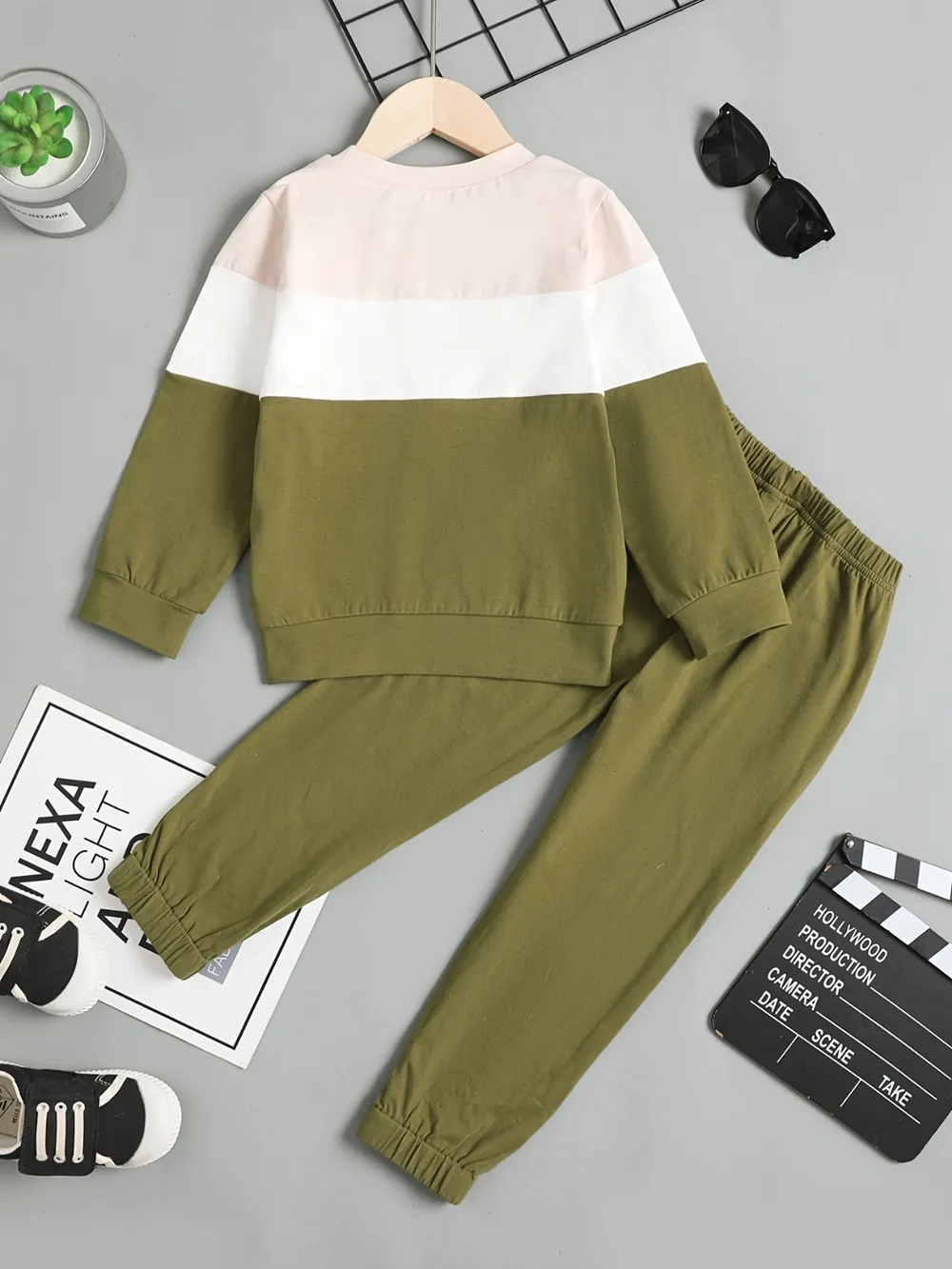Children's Color Block Top and Pants Set, image 2