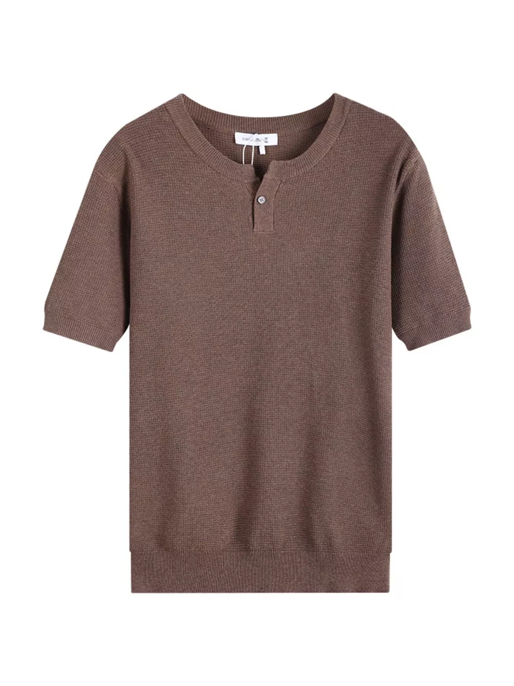 Men's Plus Size Casual Knit Henley T-Shirt, image 4