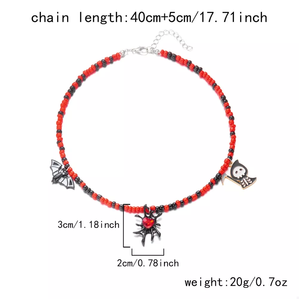 Halloween Spider Web Beaded Necklace, image 6