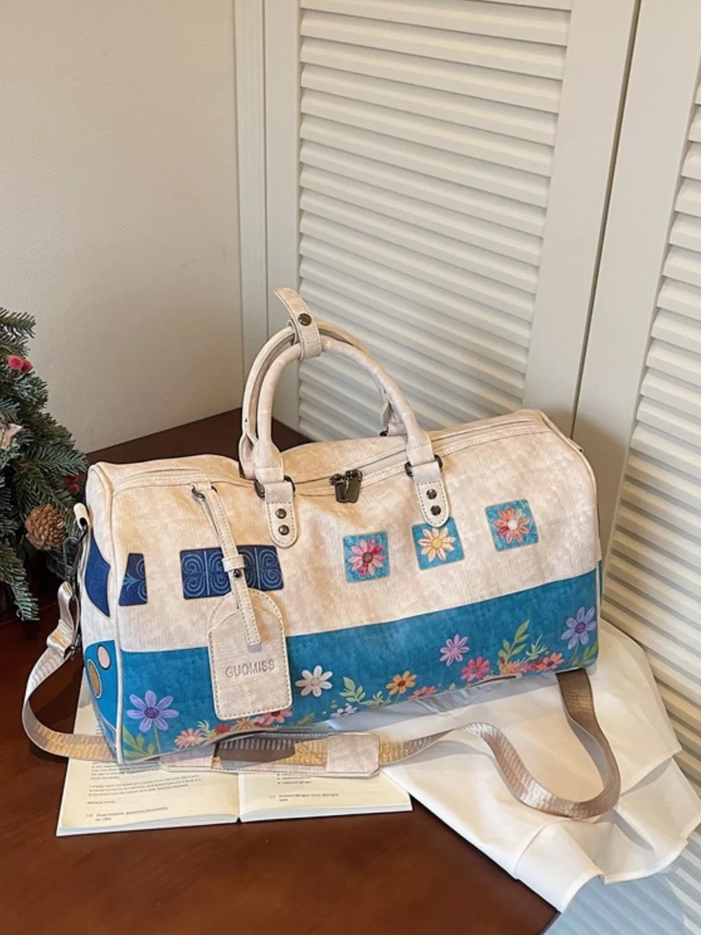 Floral Print Duffel Bag, image 7