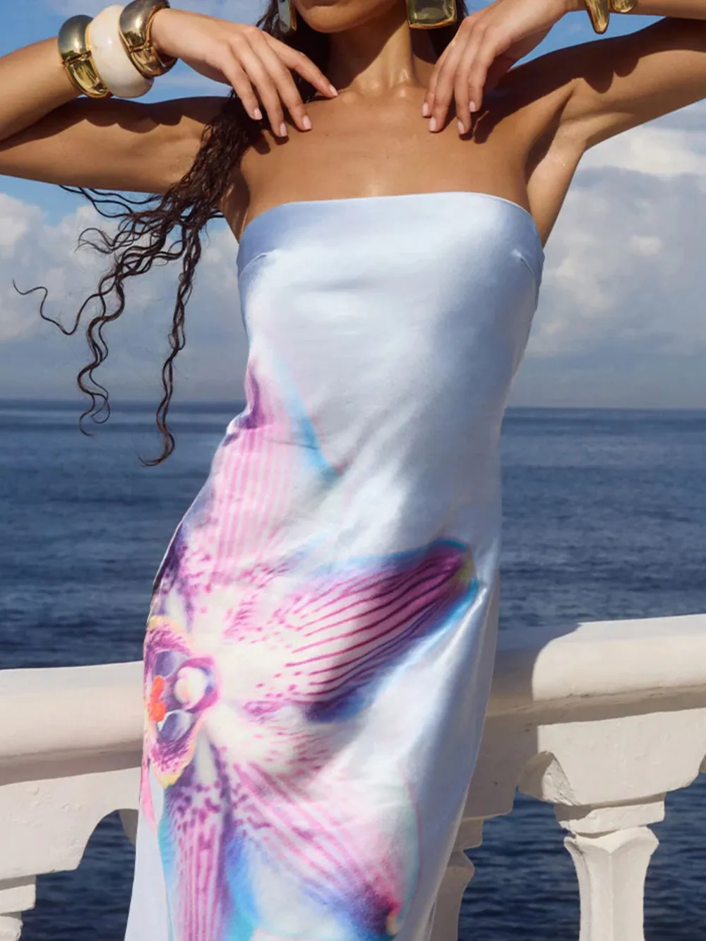 Printed Tube Maxi Dress, image 7