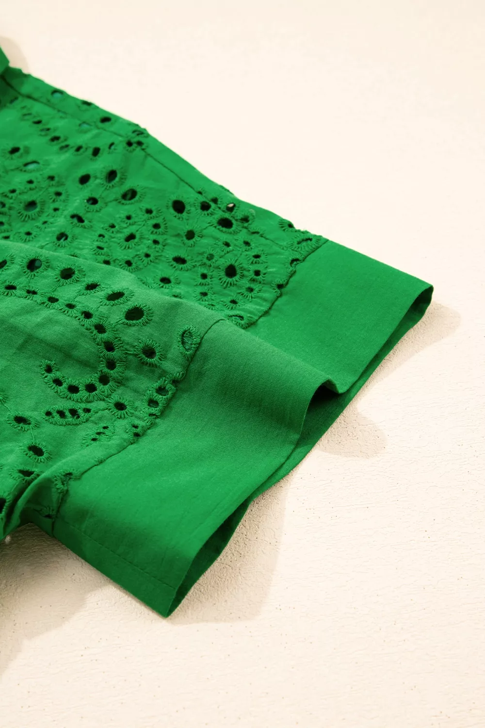 Eyelet Collared Neck Short Sleeve Dress, image 10
