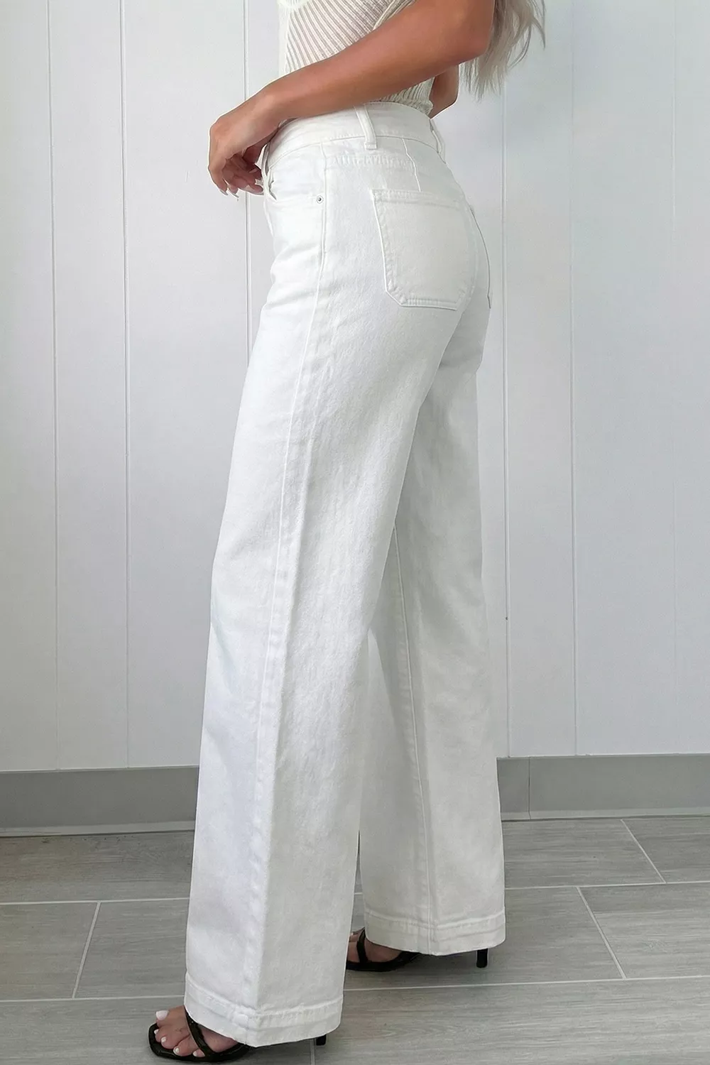 2-Button High Waist Wide Leg Jeans, image 2