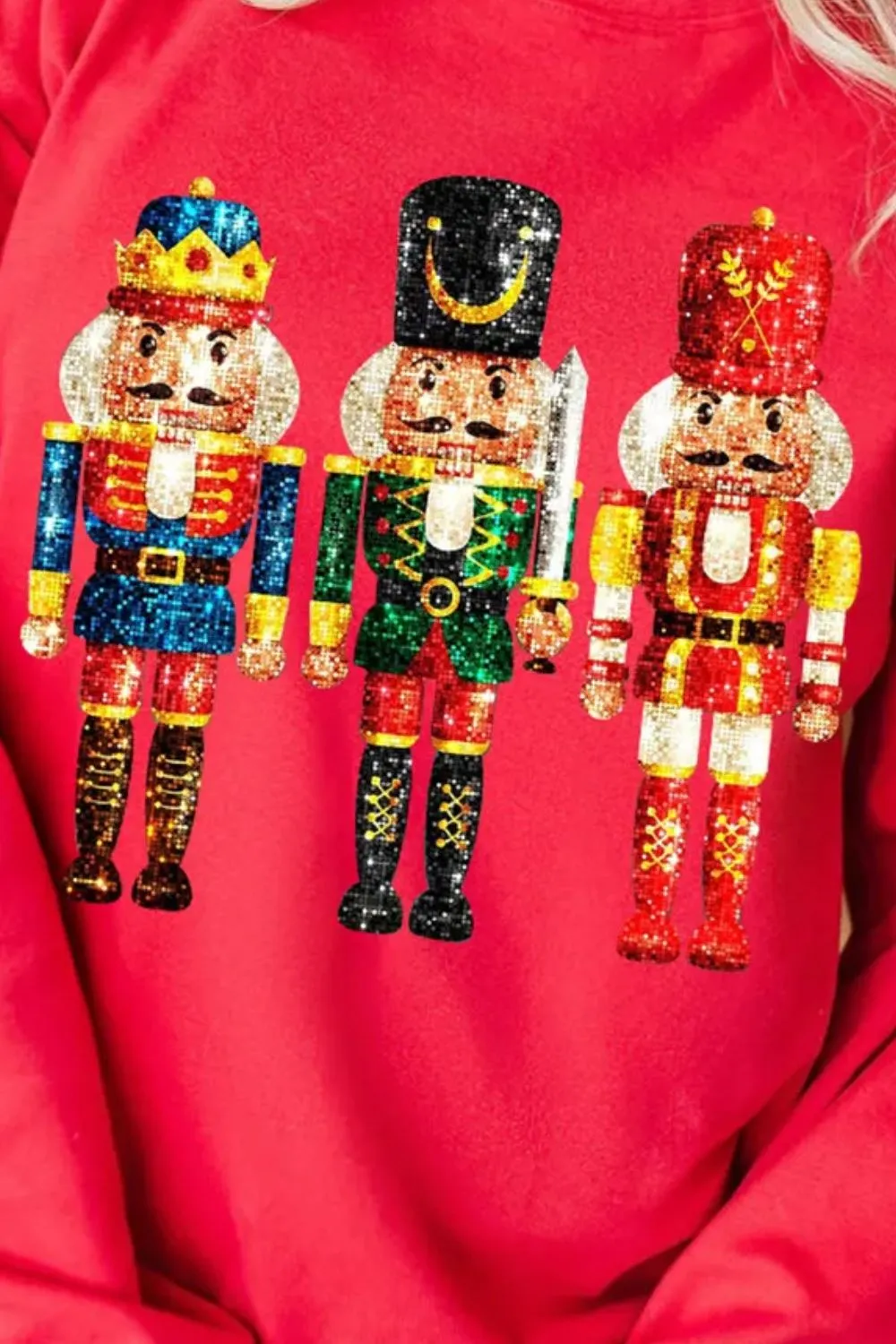 Nutcracker Printed Round Neck Long Sleeve Sweatshirt, image 3