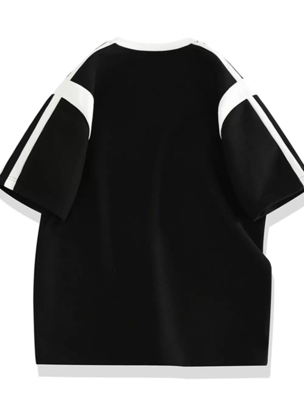 Men's Plus Size Contrast Round Neck Top and Shorts Set, image 2
