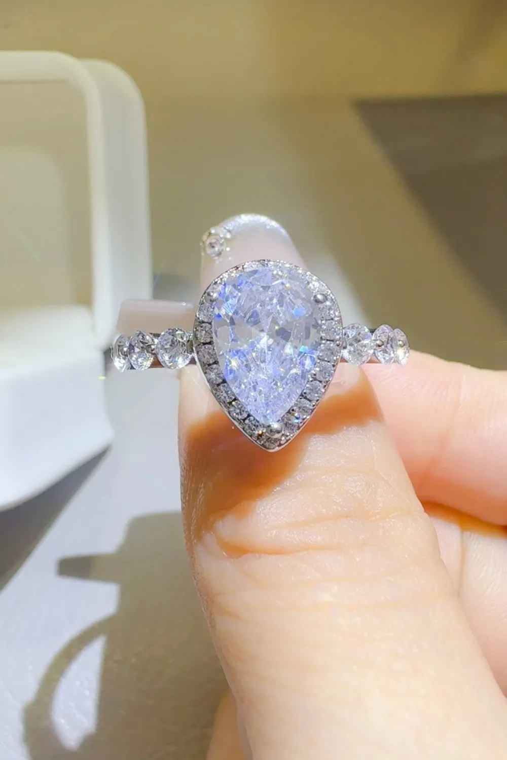 2 Carat Moissanite 925 Sterling Silver Ring, image 4