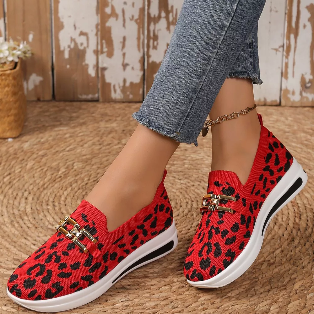Leopard Round Toe Slip-Ons, image 5
