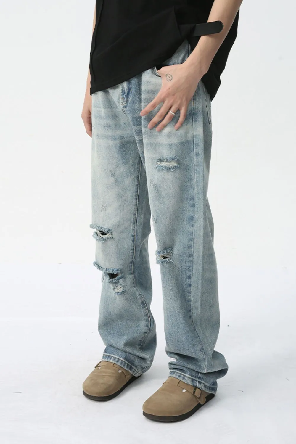 Distressed Wide Leg Jeans, image 4