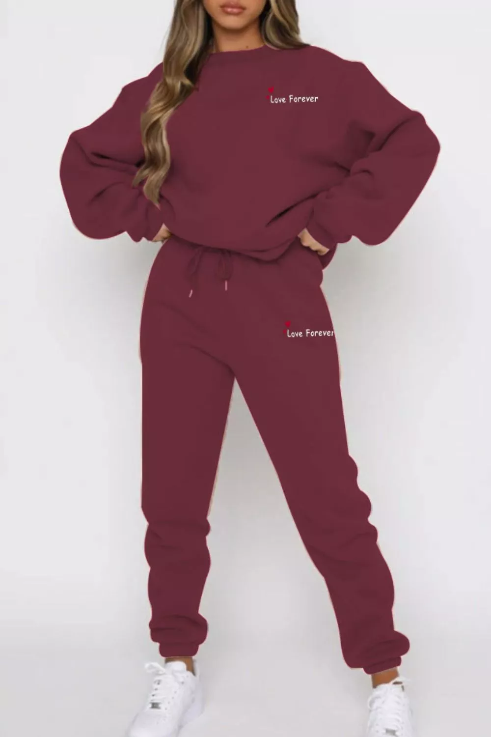 Round Neck Sweatshirt and Joggers Set, image 6