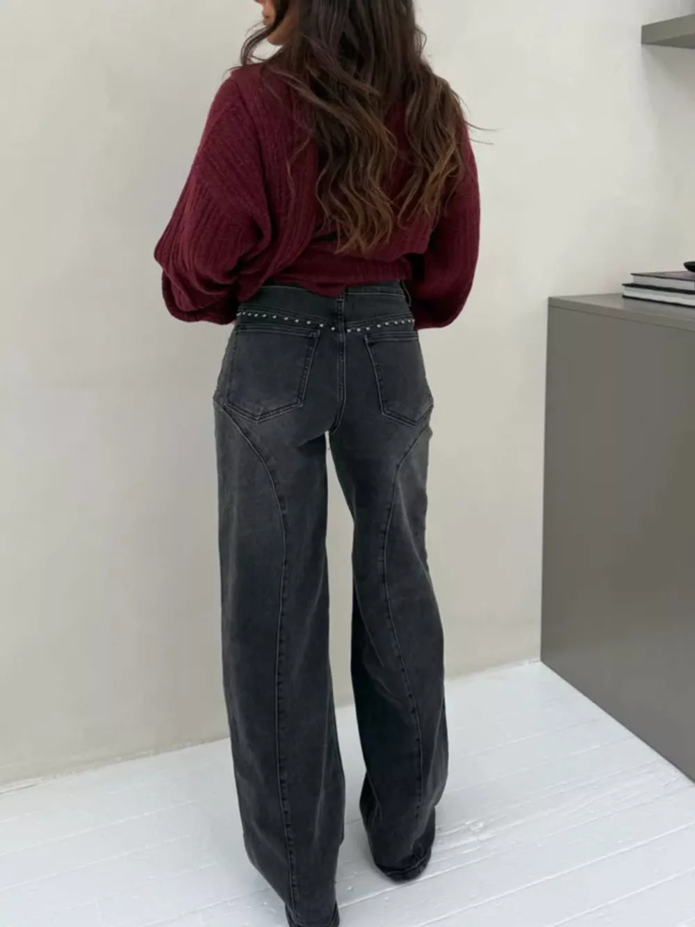 Studded Wide Leg Jeans, image 3