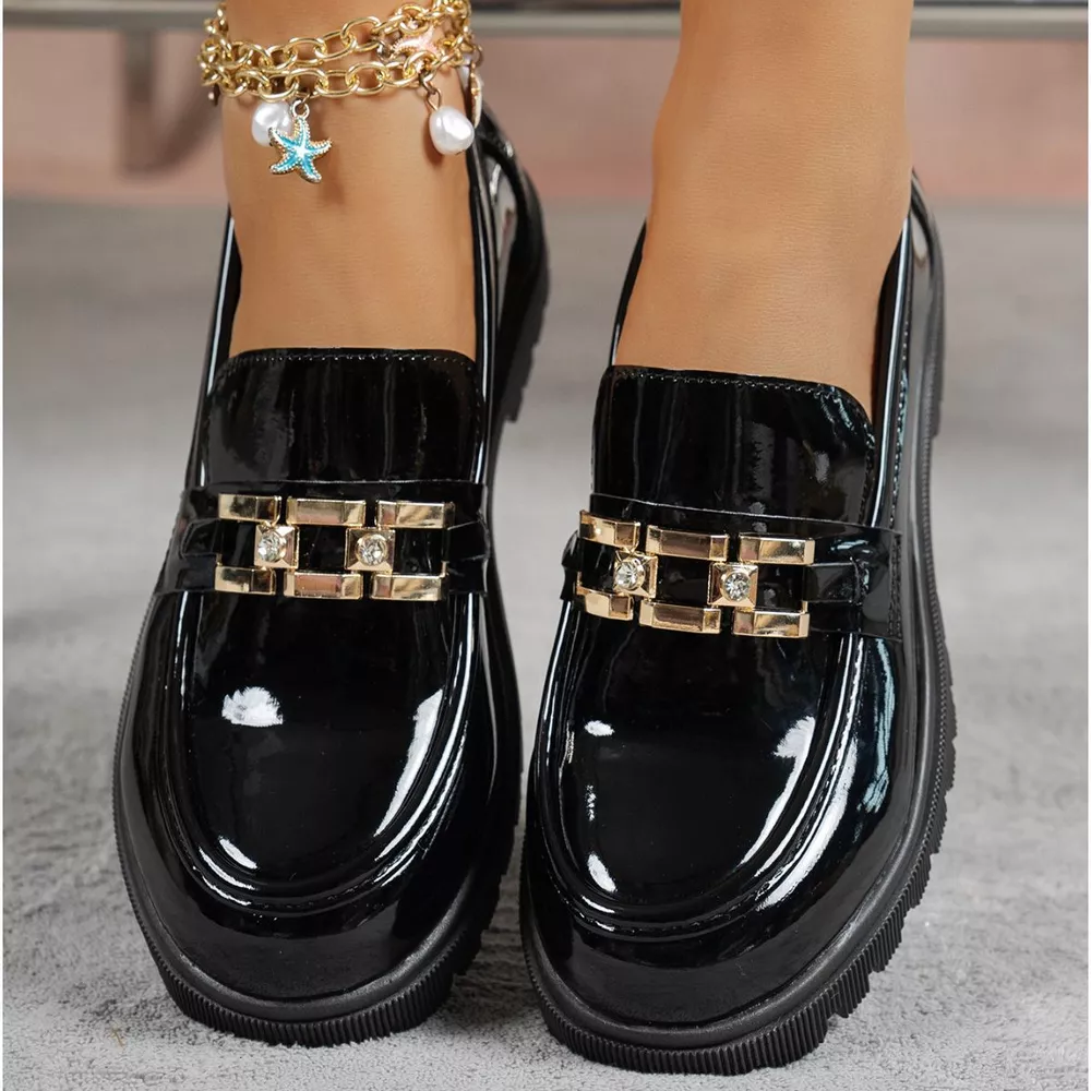 Buckle Decor Chunky Loafers, image 4