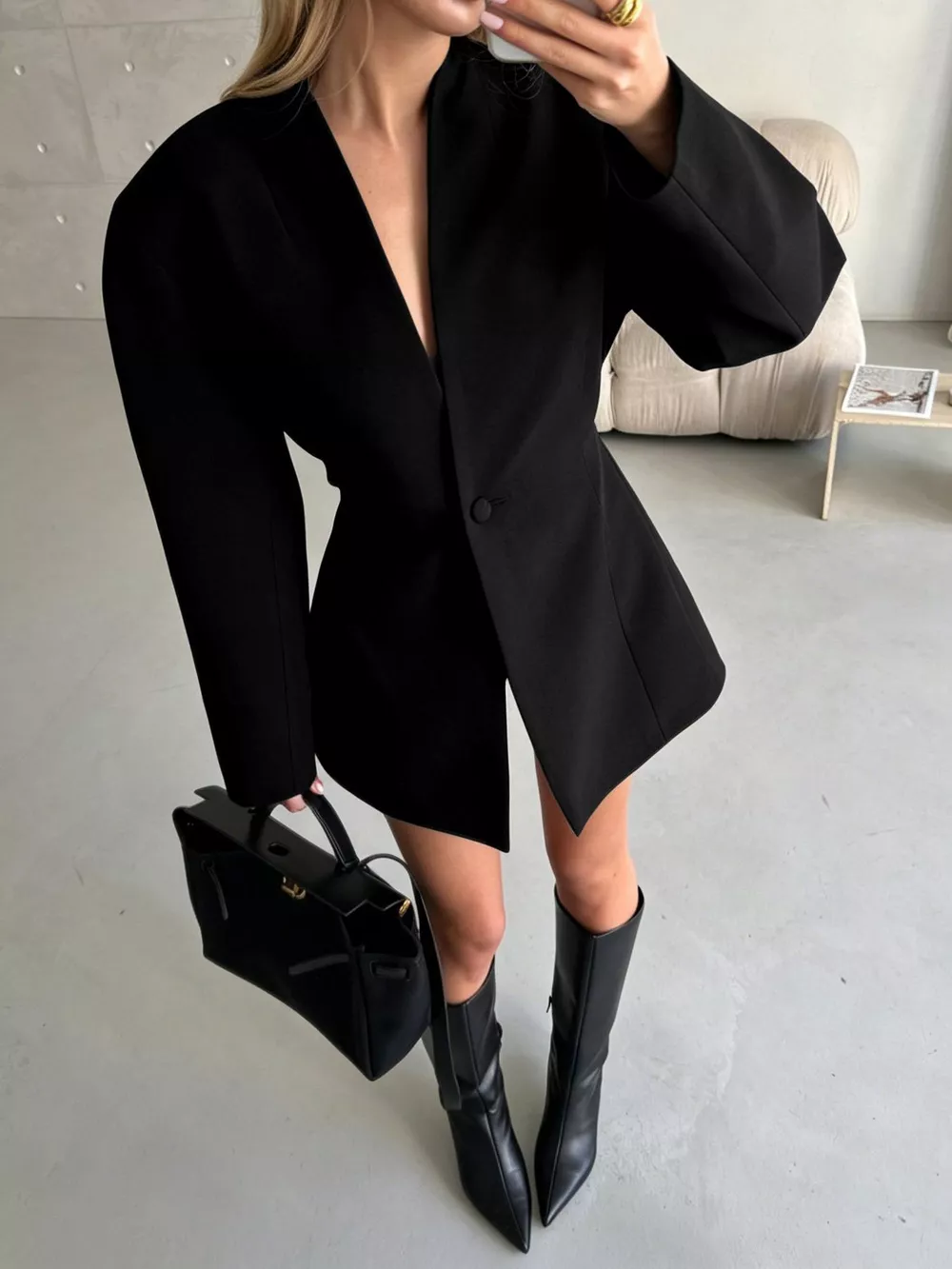 One Button Long Sleeve Blazer, image 13