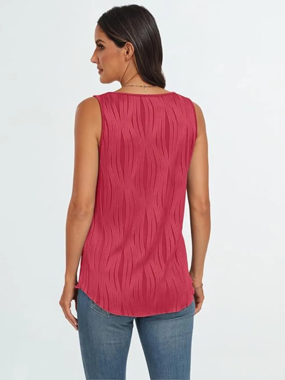 Round Neck Wide Strap Tank, image 4