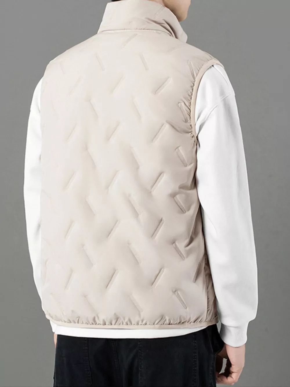 Men's Plus Size Zip Up Padded Quilted Vest, image 5