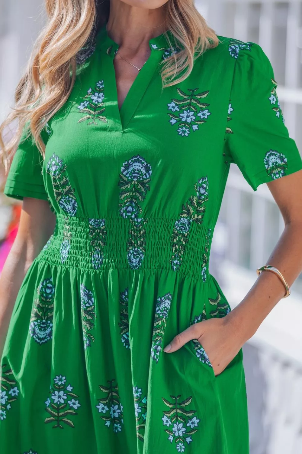 Floral Print Smocked Waist Maxi Dress, image 7