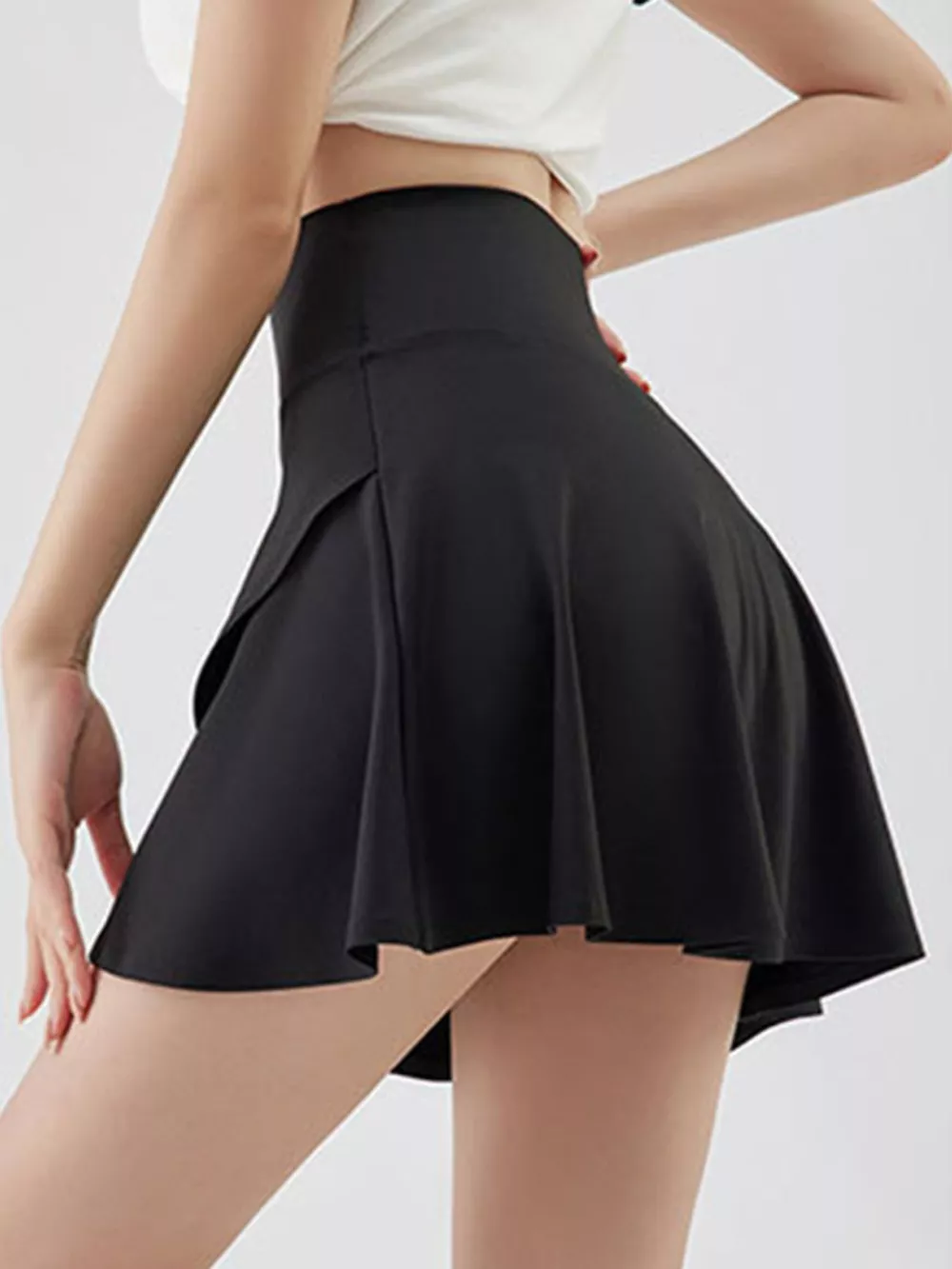 Full Size High-Waisted Flared Athletic Skirt with Breathable Performance Fabric Plus Size, image 26