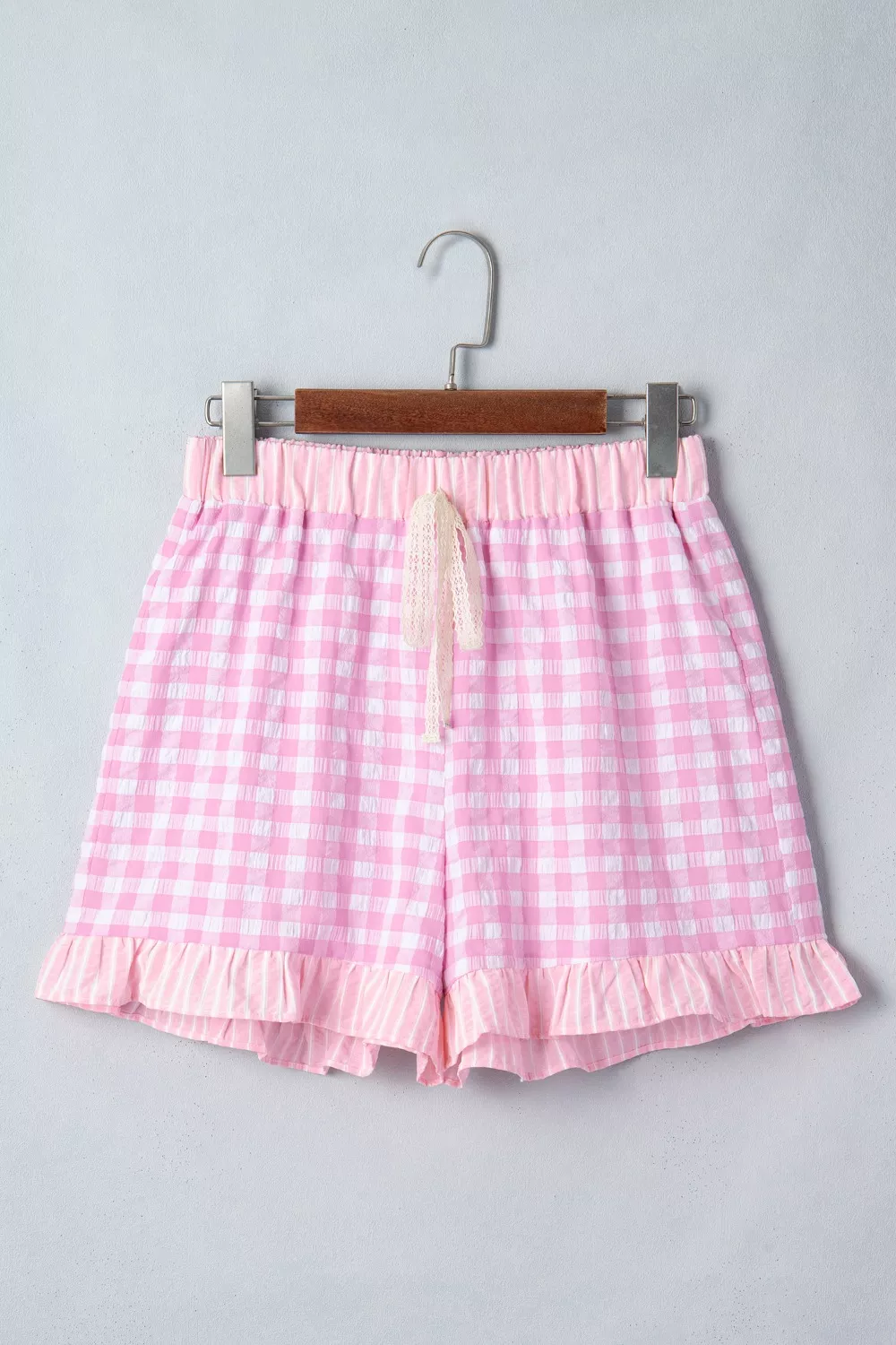 Gingham Ruffle Hem Shorts, image 5