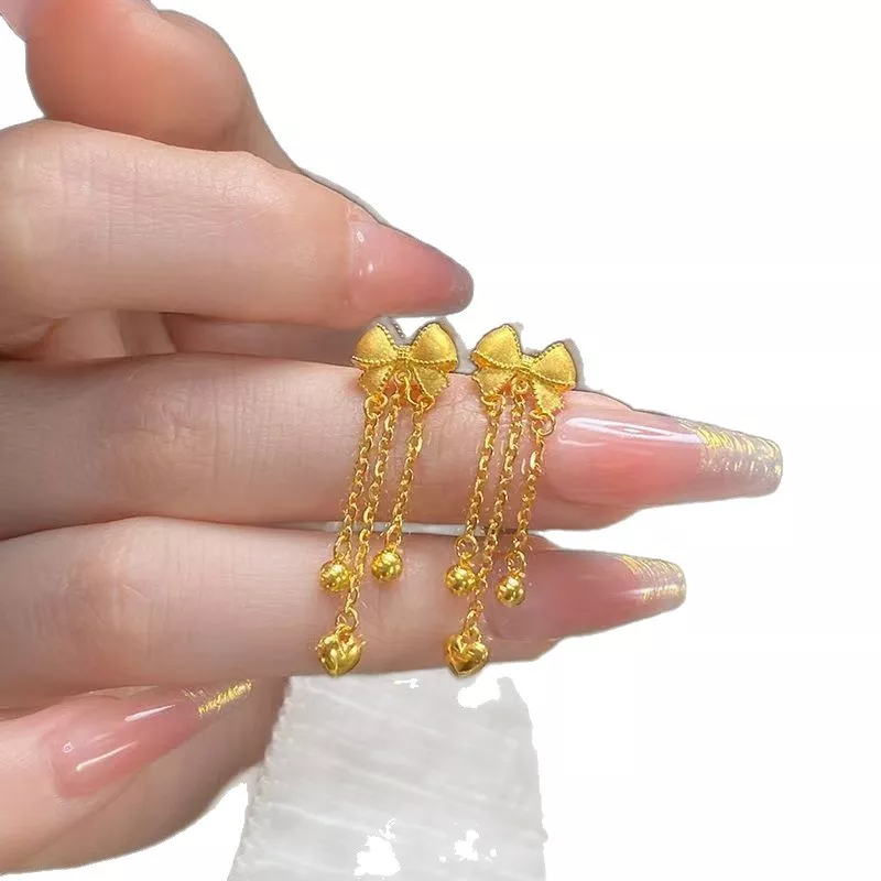 Bowknot Tassel Drop Earrings, image 4