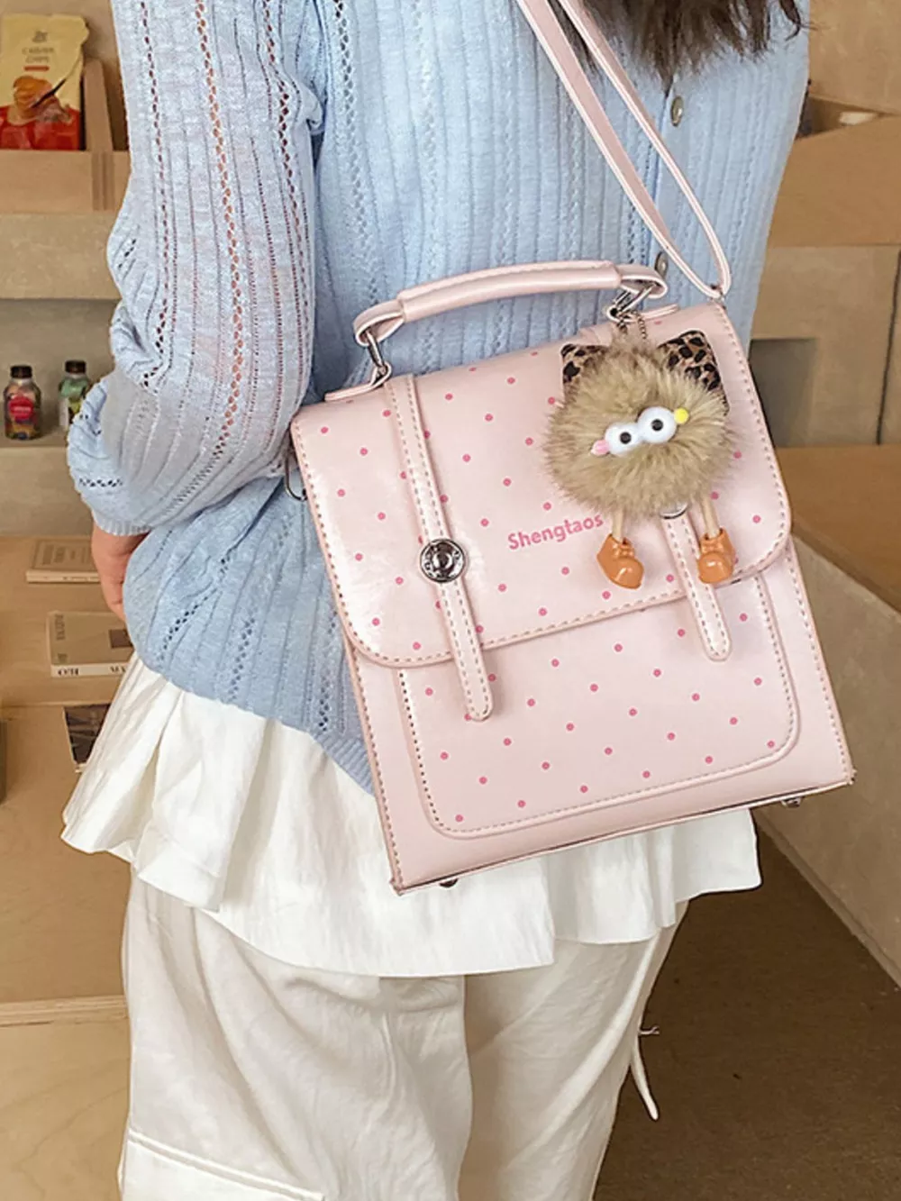 Polka Dot Backpack Bag, image 7