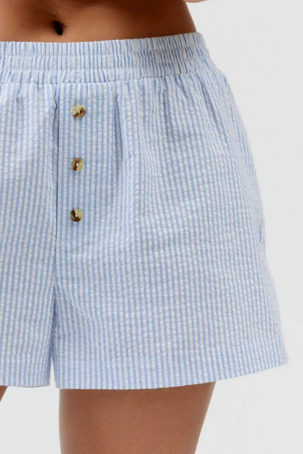 Striped Elastic Waist Shorts, image 5