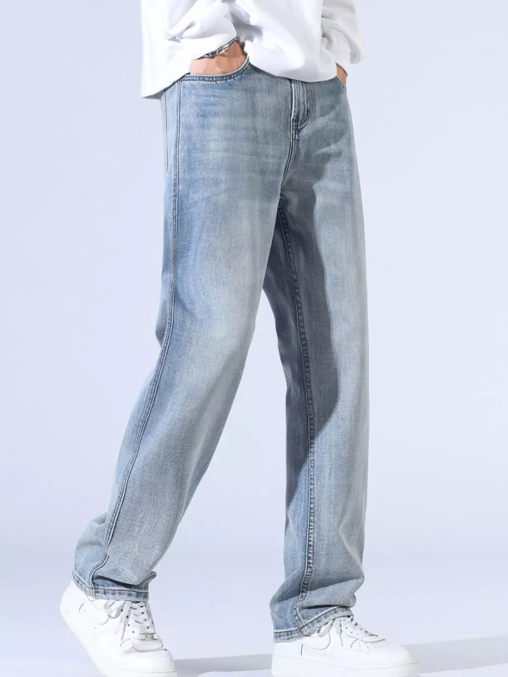 Men's Relaxed Fit Wide Leg Jeans, image 2