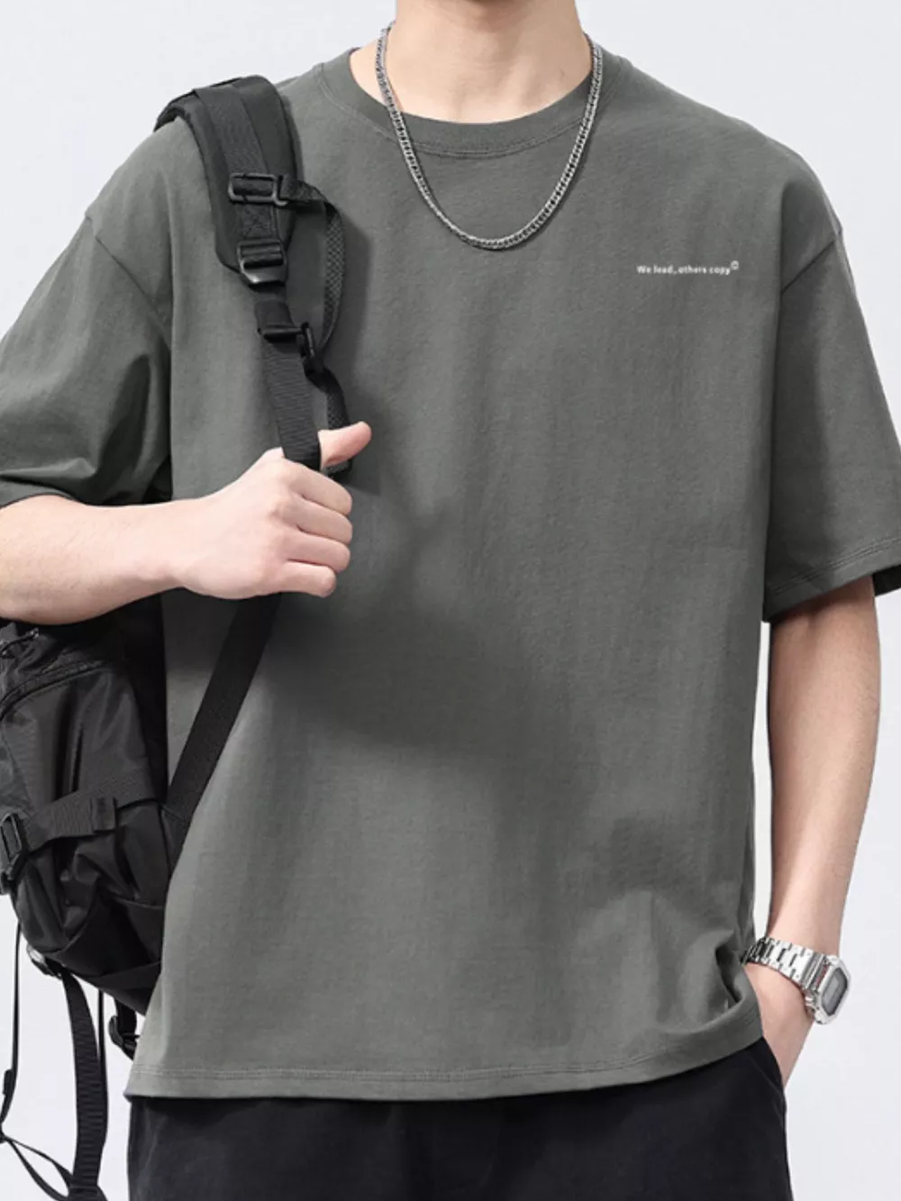 Men's Full Size Round Neck Short Sleeve T-Shirt Plus Size, image 3