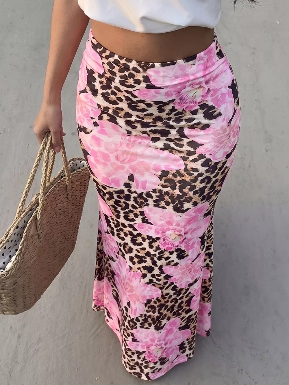 Leopard Print Bodycon Maxi Skirt, image 4