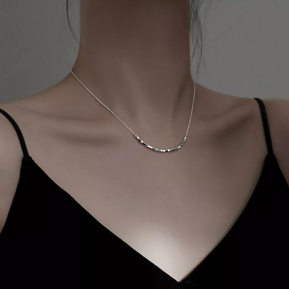 925 Sterling Silver Cube Necklace