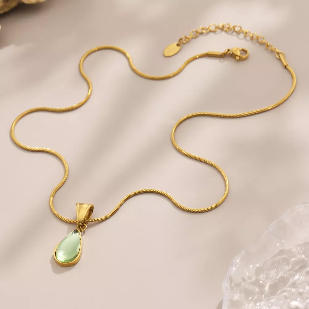 Stainless Steel Teardrop Necklace, image 3