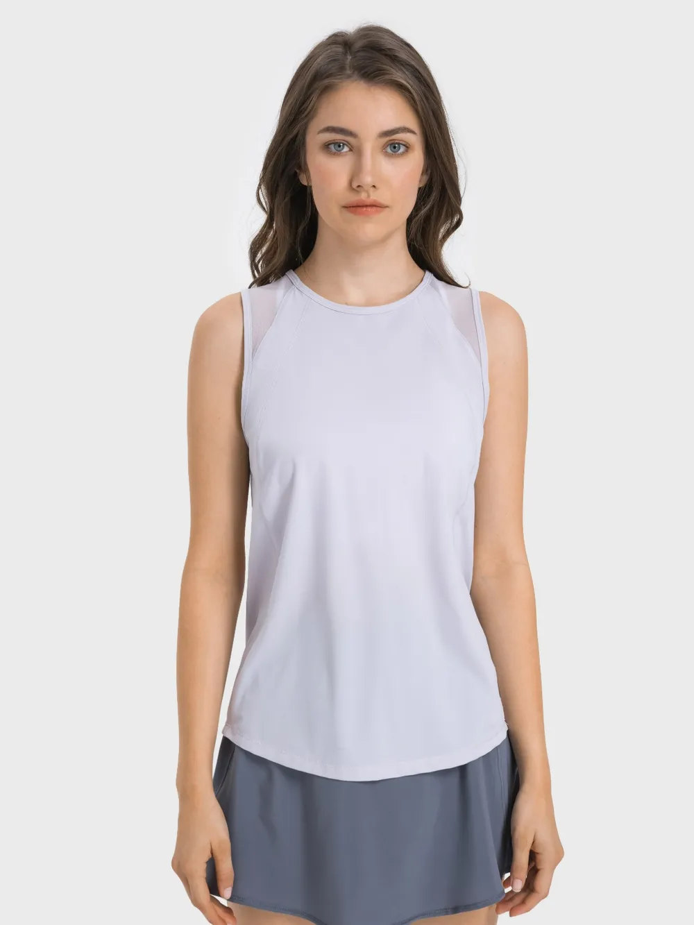 Cutout Back Round Neck Active Tank, image 8