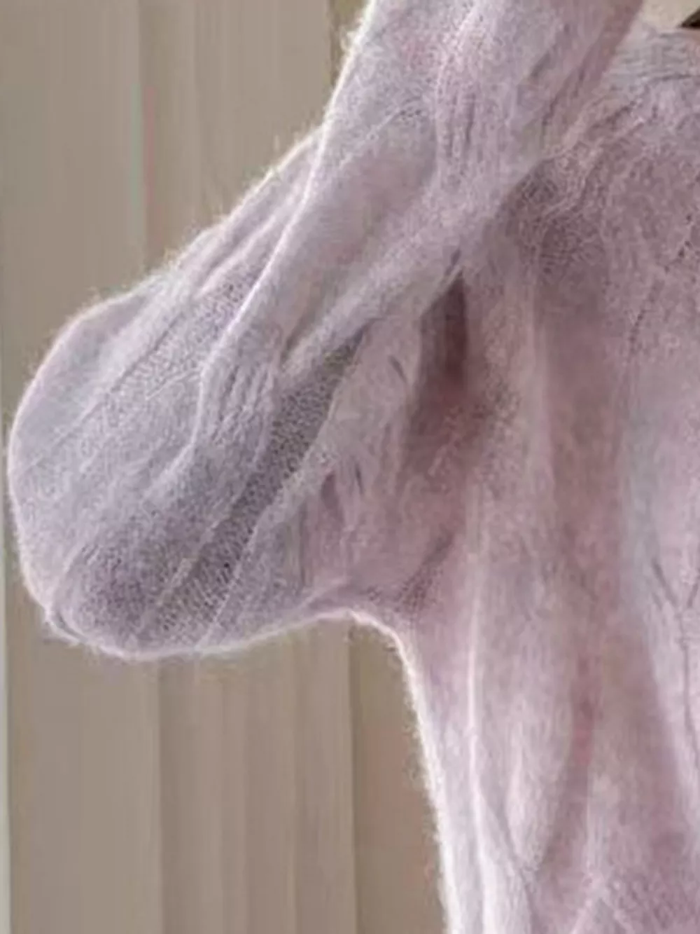 Cable-Knit Round Neck Sweater, image 3